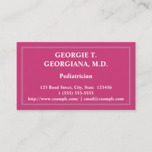 Classy Pediatrician Business Card Visitenkarte