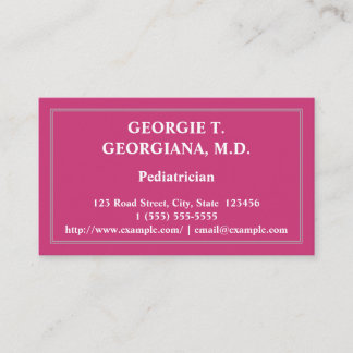 Classy Pediatrician Business Card Visitenkarte