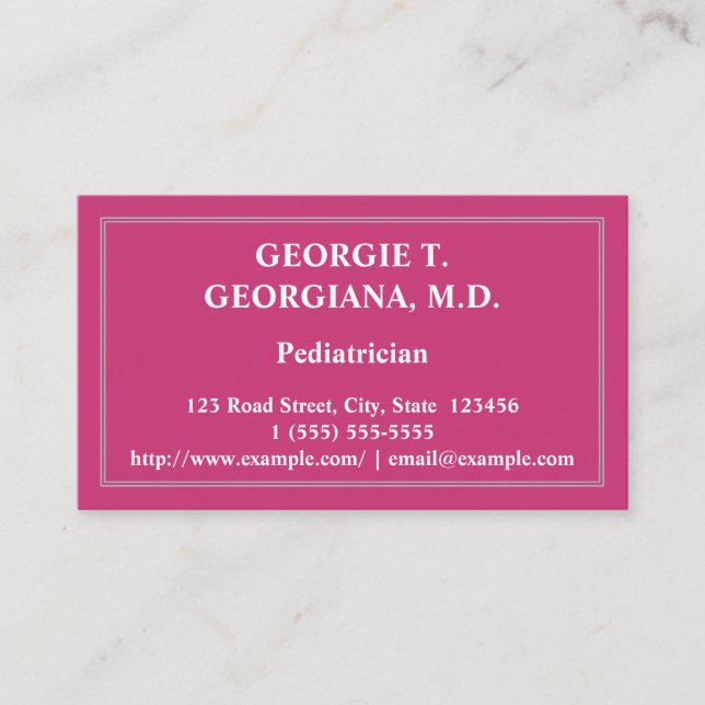 Classy Pediatrician Business Card Visitenkarte (Vorderseite)