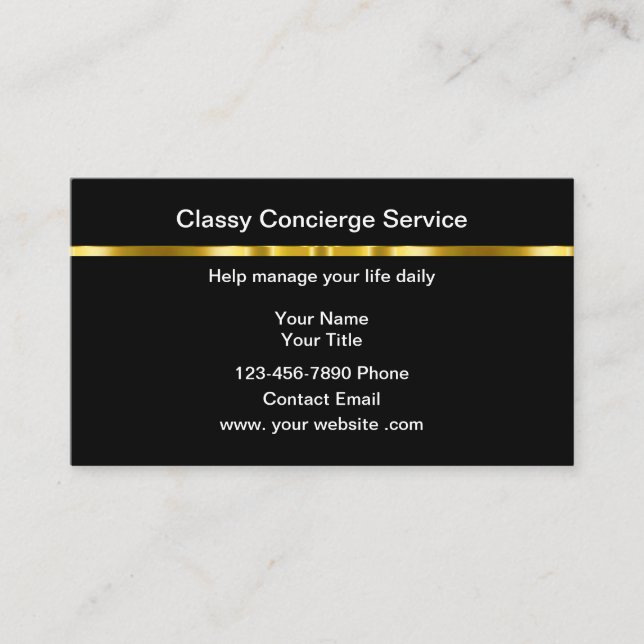 Classy Personal Concierge Business Cards Design Visitenkarte (Vorderseite)