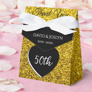 Classy Personalisiert Black & Gold 50 Jahre alt Geschenkschachtel