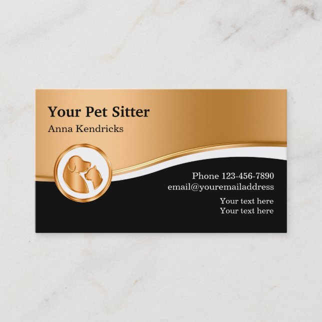Classy Pet Service Business Cards Visitenkarte (Vorderseite)