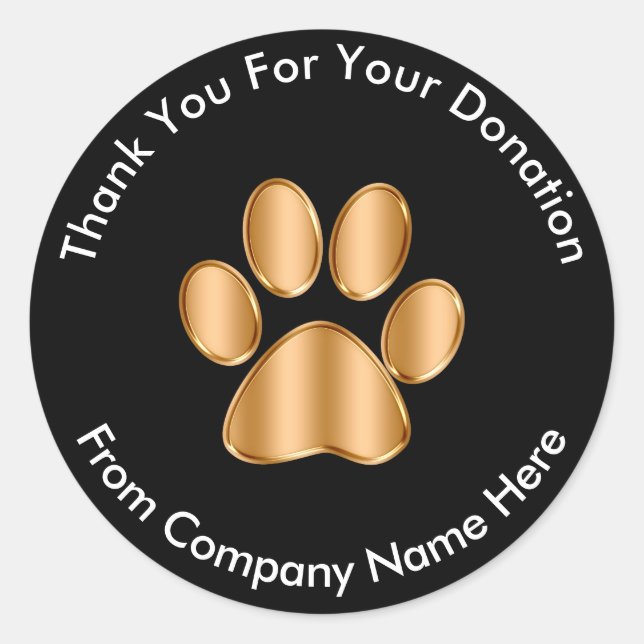 Classy Pet Spenden Logo Danke Stickers (Vorderseite)