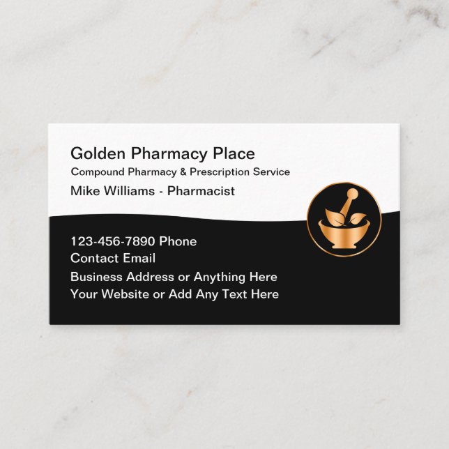 Classy Pharmacy Pharmacist Retail Business Cards Visitenkarte (Vorderseite)