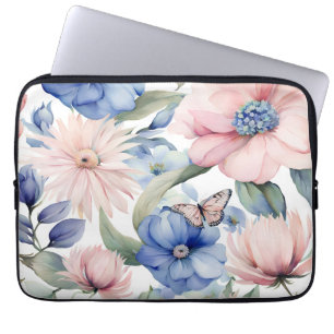 Classy Pink & Blue Blume Bunch Laptopschutzhülle
