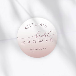 Classy Pink Gradient Bridal Shower Runder Aufkleber