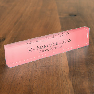Classy Pink Ombre Namensplakette