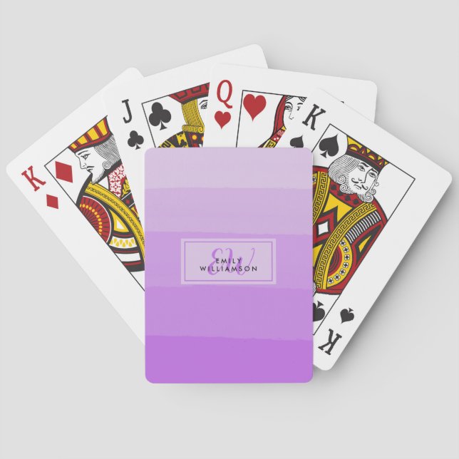 Classy Pink Personalisiert Initial Spielkarten (Rückseite)