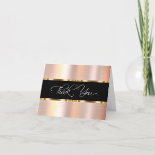 Classy Pink Rose Gold Tone Vielen Dank Karten