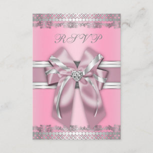 Classy Pink und Silver UAWG RSVP Karte