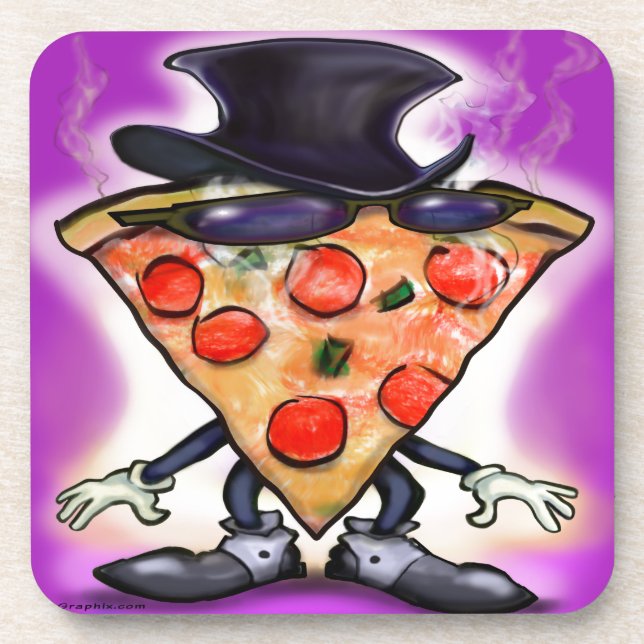 Classy Pizza Getränkeuntersetzer (Vorderseite)
