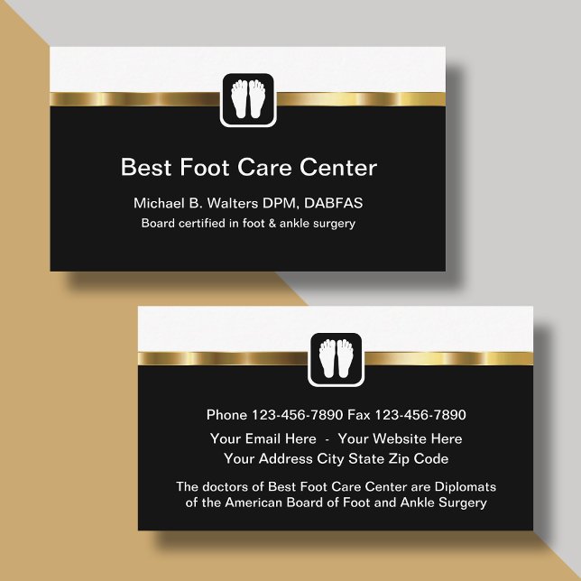 Classy Podiatry Foot Care Business Cards Visitenkarte (Von Creator hochgeladen)