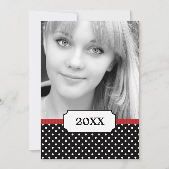 Classy Polka 2 Foto Abschluss Ankündigung (Vorderseite)