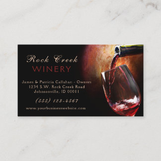 Classy Pouring Burgund Roter Weinkeller Visitenkarte