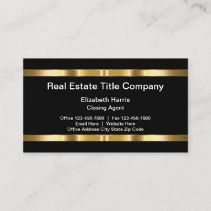 Classy Professional Real Estate Title Company Visitenkarte