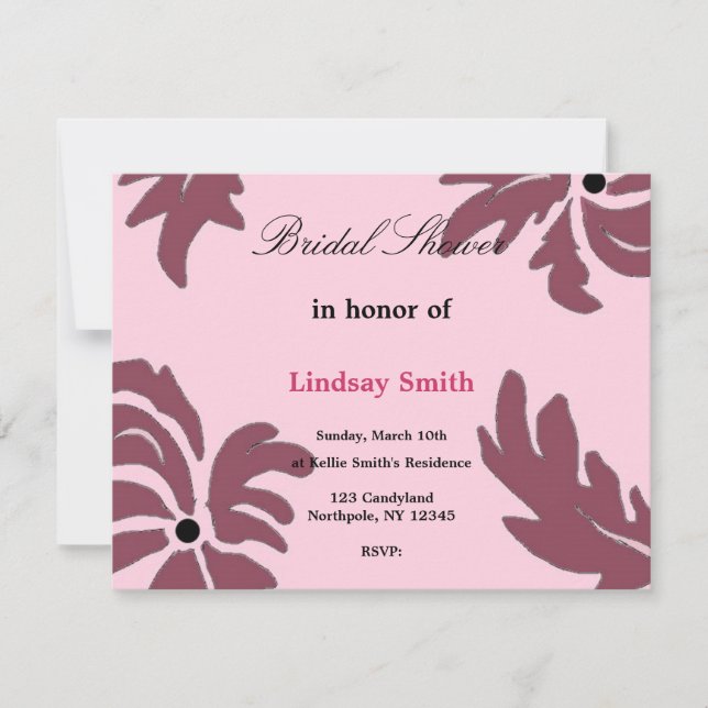 Classy Raspberry Floral Bridal Dusche Einladung (Vorderseite)