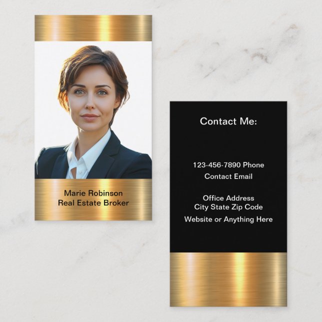 Classy Real Anwesen Broker Foto Business Cards Visitenkarte (Vorne/Hinten)