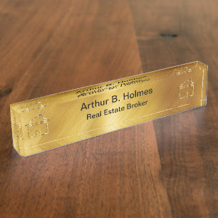 Classy Real Anwesen Führungskraft Desk Name Teller Namensplakette