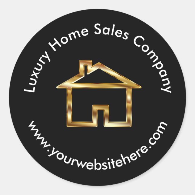 Classy Real Anwesen hinzufügen Runder Aufkleber (Vorderseite)
