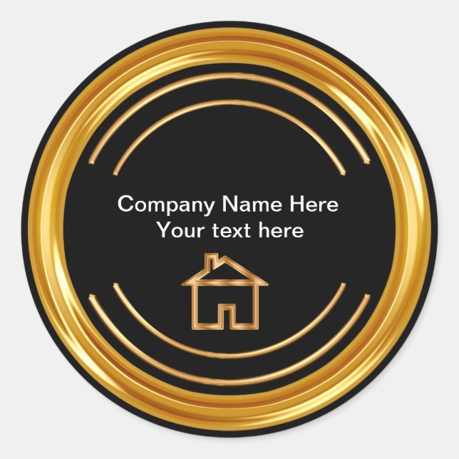 Classy Real Anwesen Theme Runder Aufkleber (Vorderseite)