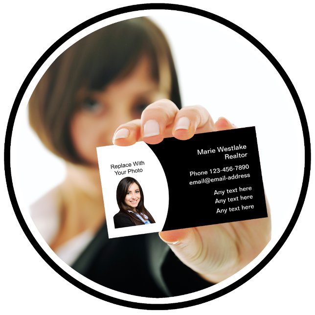 Classy Realtor Real Anwesen Foto Business Cards Visitenkarte (Von Creator hochgeladen)
