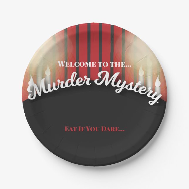 Classy Red and Black Murder Mystery Dinner Pappteller (Vorderseite)