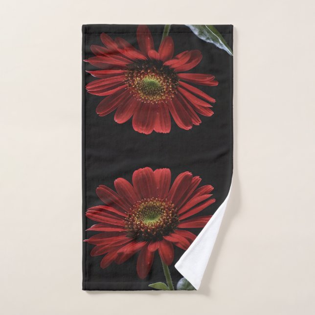 Classy Red Daisy auf schwarz, Handtuch (Handtuch)