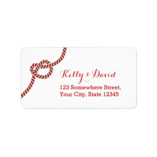 Classy Red Rope Knot Rücksendeadressen-Aufklebers Adressaufkleber