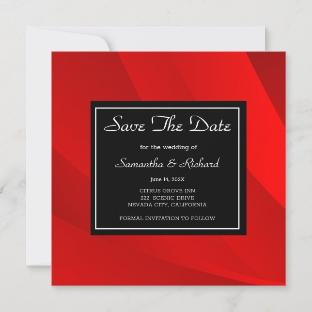 Classy Red Save the Date (Vorderseite)