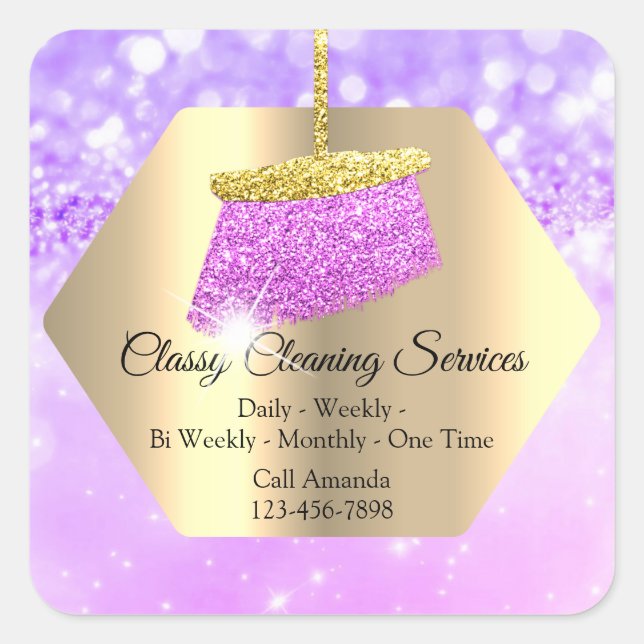 Classy Reinigungsdienste Haushaltshilfe Lux Quadratischer Aufkleber (Vorderseite)