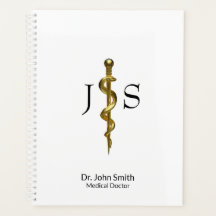 Classy Rod of Asclepius Medical Gold auf Weiß