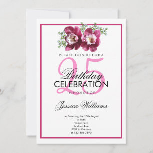 Classy Romantic Pink Orchids Geburtstag Einladung