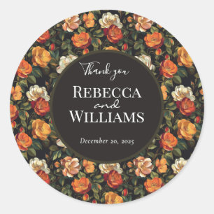 Classy Rose Blume Rustic Wedding Sticker