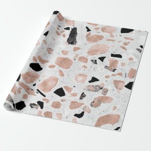 Classy rose gold vintage marble abstract terrazzo geschenkpapier