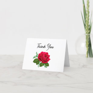 Classy Rote Rose Floral Vielen Dank Karten