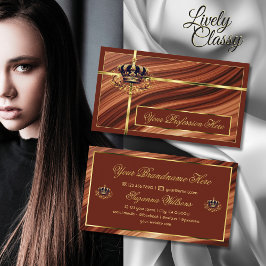 Classy Royal Brown Gold Crown Noby und beeindrucke Visitenkarte