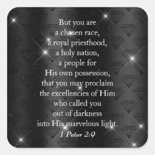 Classy Royal Priesthood Bible Verse Quadratischer Aufkleber