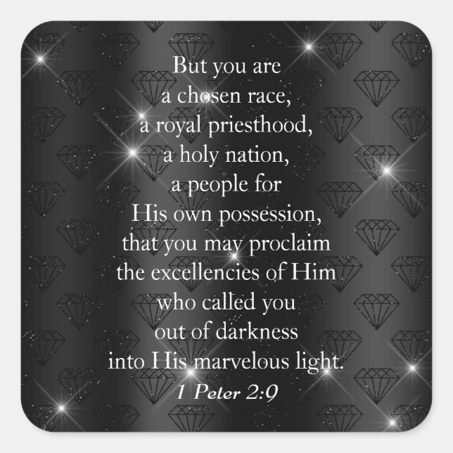 Classy Royal Priesthood Bible Verse Quadratischer Aufkleber (Vorderseite)