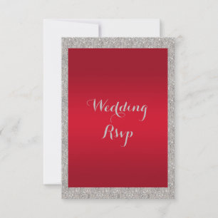 Classy Ruby Red & Funkelnd Bauble Christmas RSVP Karte