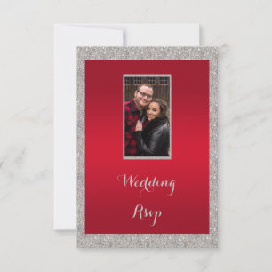Classy Ruby Red & Funkelnd Bauble Christmas RSVP Karte