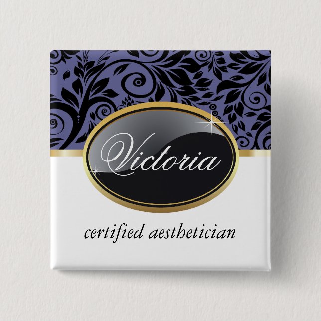 Classy Salon Name Tag Button (Vorderseite)