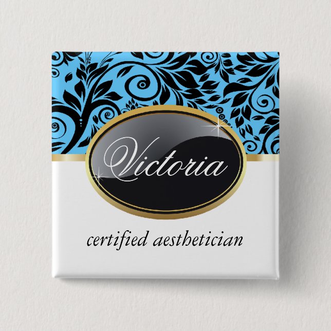 Classy Salon Name Tag Button (Vorderseite)