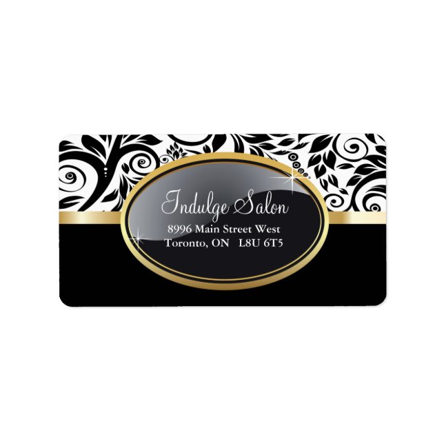 Classy Salon und Wellness-Center Address Labels Adressaufkleber (Vorne)