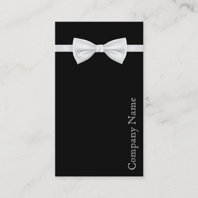 Classy Schwarz-weiß Bowtie Men's Wear Business Car Visitenkarte (Vorderseite)