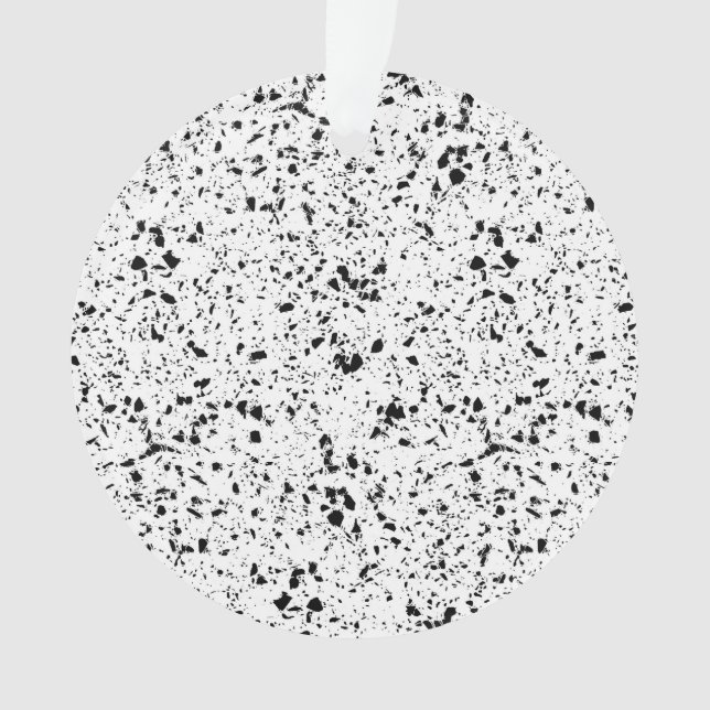 Classy Schwarz-weiß Marble Terrazzo Ornament (Vorderseite)