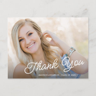 Classy Script Foto Abschluss Vielen Dank Postkarte