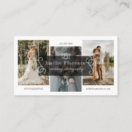 Classy Scroll Black Namplate Wedding Fotograf Visitenkarte