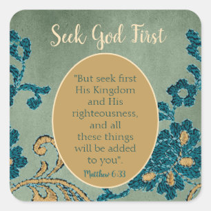 Classy Seek God First Quadratischer Aufkleber