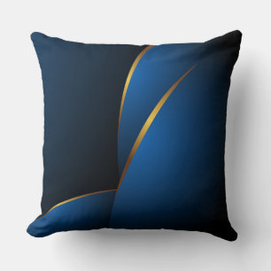 Classy Shades of Blue and Gold Pillow Kissen