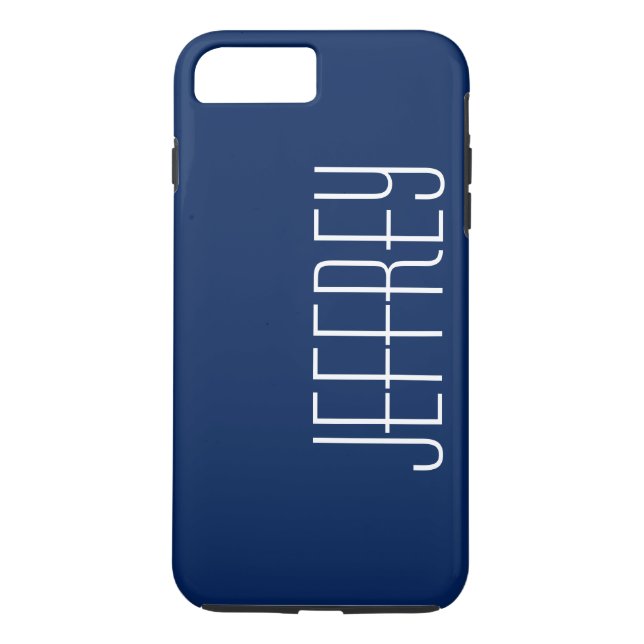 Classy Sharp Dark Blue & White, benutzerdefinierte Case-Mate iPhone Hülle (Rückseite)